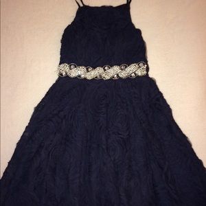 Formal Navy Laced Rose Party dress